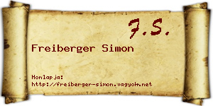 Freiberger Simon névjegykártya